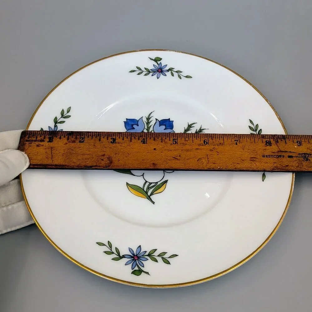 Antique Royal Copenhagen Folk Art Floral Porcelain Plate - 